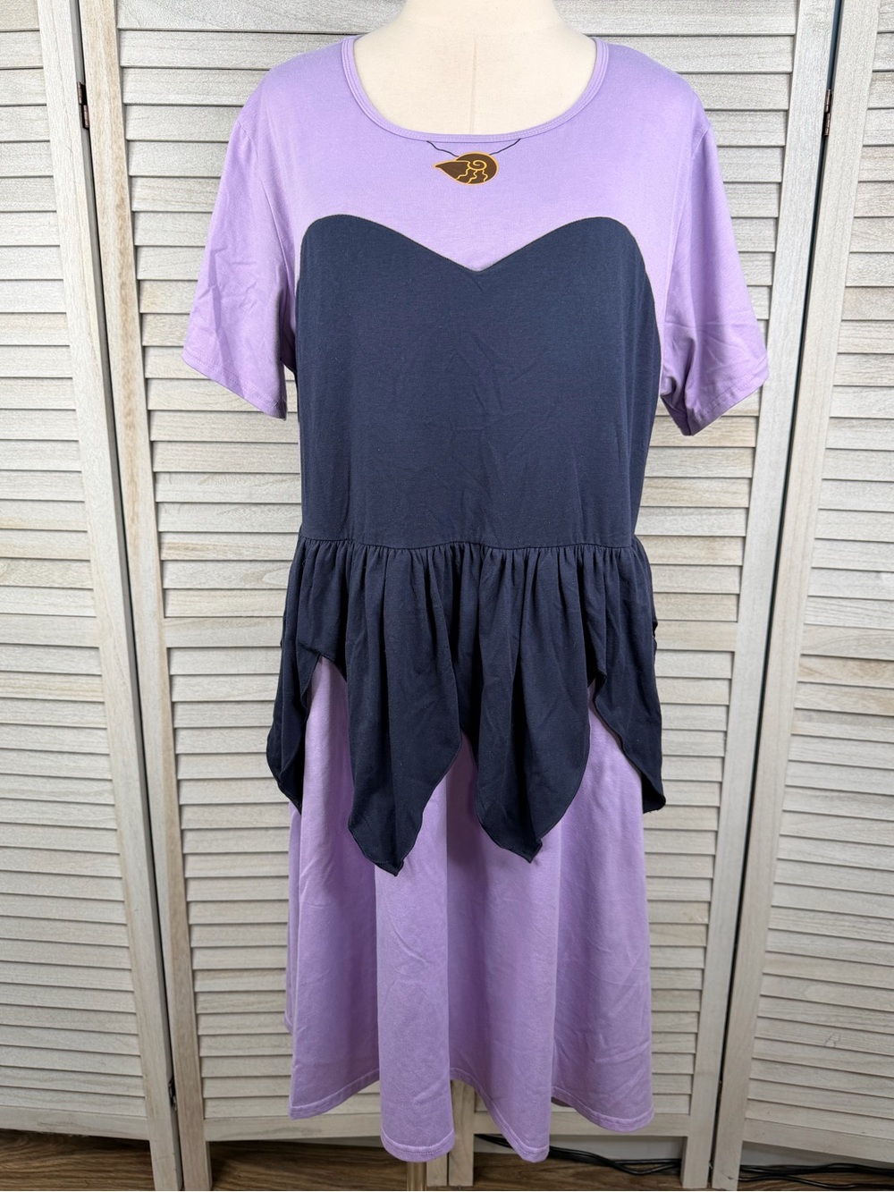 V SPARKLES Disney Villains Ursula Inspired Short Sleeve Midi Dress-3XL
